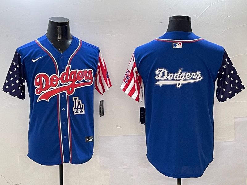 Men Los Angeles Dodgers Blank Blue a generation of national flags Joint name 2025 Nike MLB Jersey style 17->los angeles dodgers->MLB Jersey